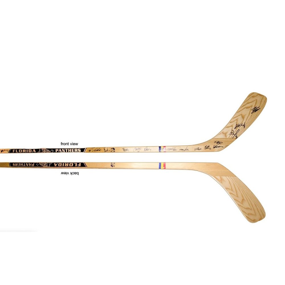 FLORIDA PANTHERS 23x TEAM SIGN HOCKEY STICK 2008 Weiss Booth Stillman Autograph